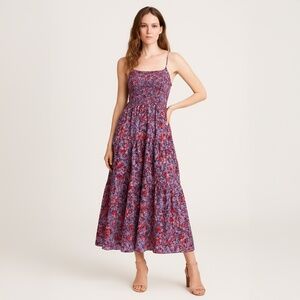Anthropologie Abel the Label Lilac Smocked Ruffle Maxi Dress